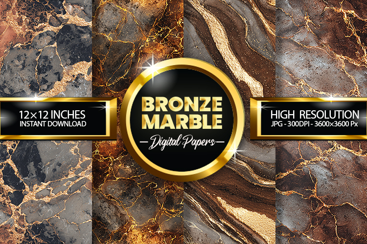 Bronze Marble Digital Papers - 04 Variations