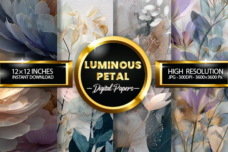 Luminous Petal Digital Papers - 04 Variations