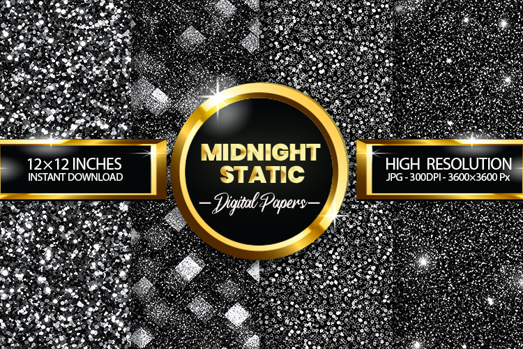 Midnight Static Digital Papers - 04 variations