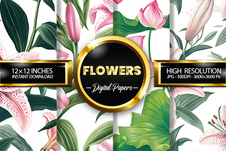 Pink Flowers Clipart Image 15