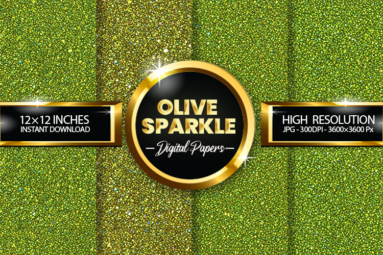 Olive Sparkle Digital Papers - 04 variations