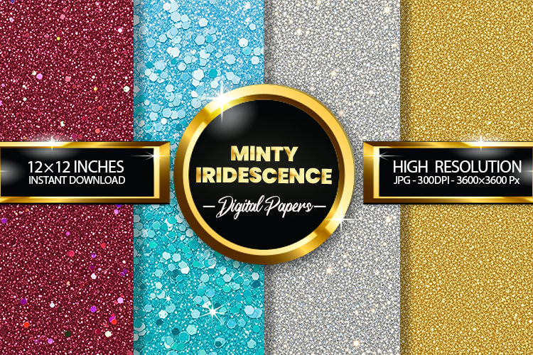 Minty Iridesence Digital Papers - 04 Variations