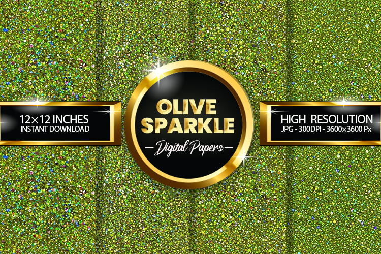 Olive Sparkle Digital Papers - 04 variations