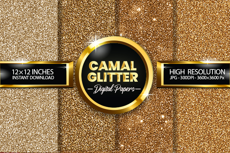 Camel Glitter Digital Papers - 04 Variations