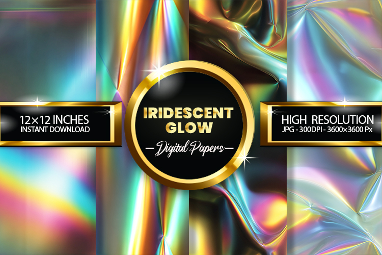 Iridescent Glow Digital Papers - 04 variation