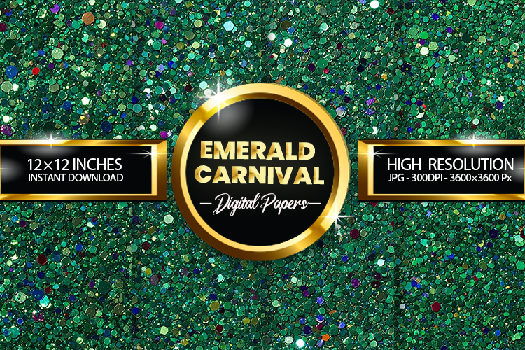Emerald Carnival Digital Papers - 04 Variations