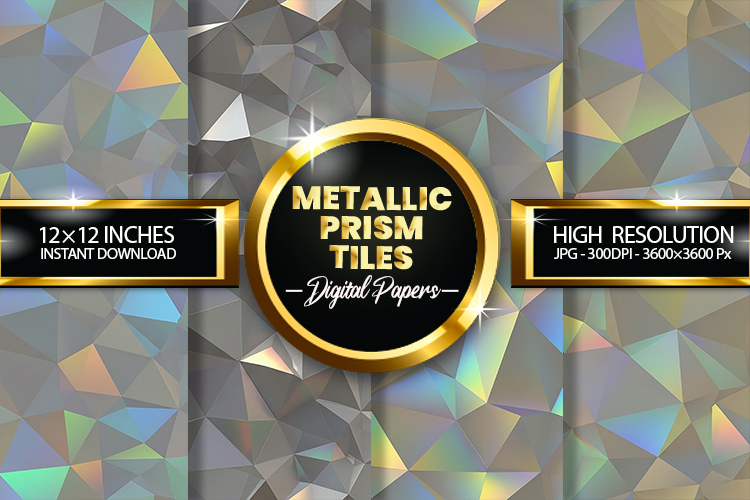 Metallic Prism Tiles Digital Papers - 04 Variations