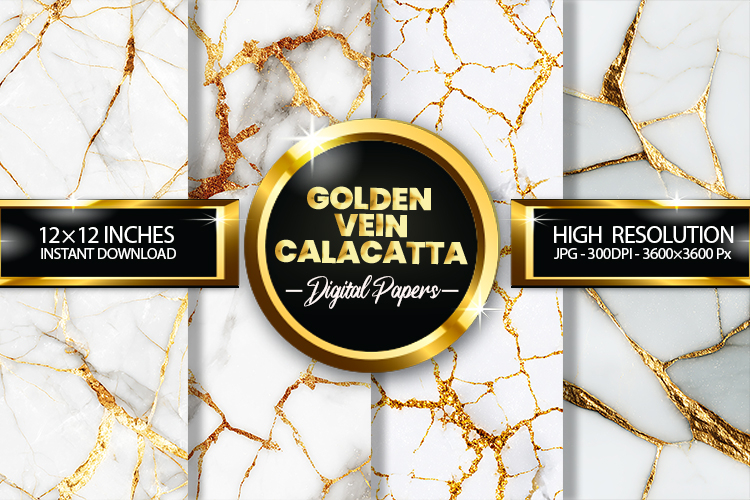 Golden Vein Calacatta Digital Papers - 04 Variations