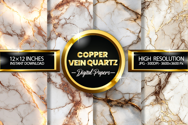 Copper Vein Quartz Digital Papers - 04 variations