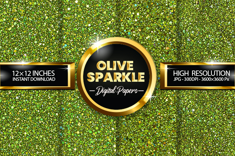 Olive Sparkle Digital Papers - 04 variations