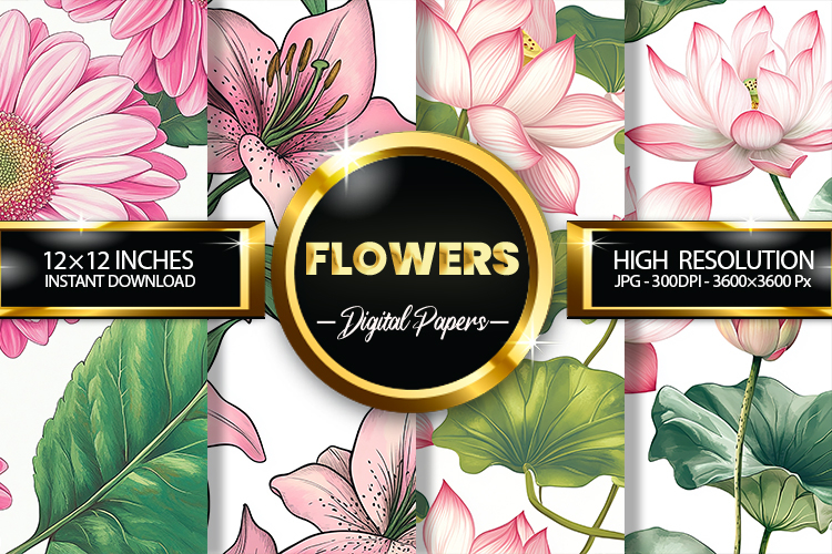 Pink Flowers Clipart Image 9