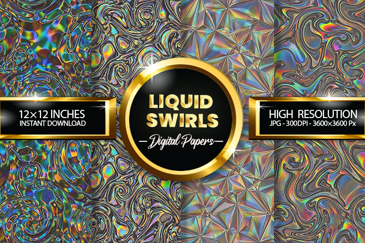 Liquid Swirls Digital Papers - 04 Variations