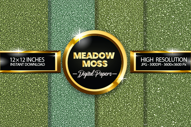 Meadow Moss Digital Papers - 04 variations