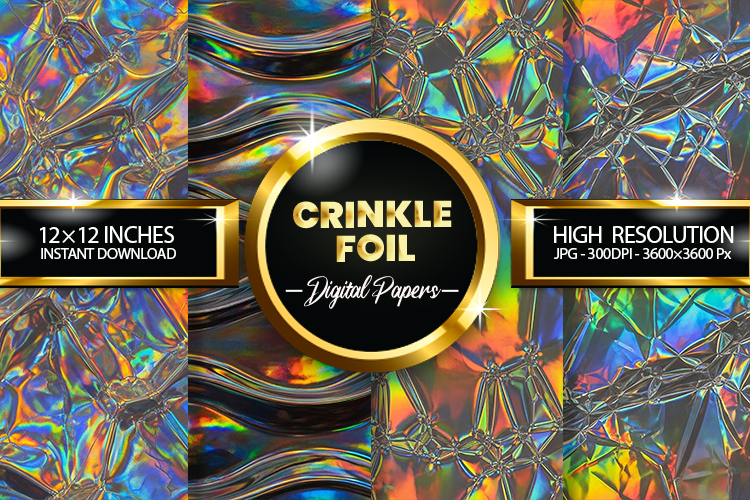 Crinkle Foil Digital Papers - 04 variations