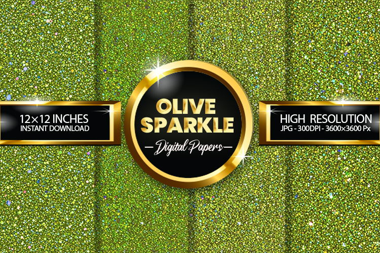 Olive Sparkle Digital Papers - 04 variations