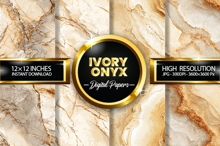 Ivory Onyx Digital Papers - 04 variations