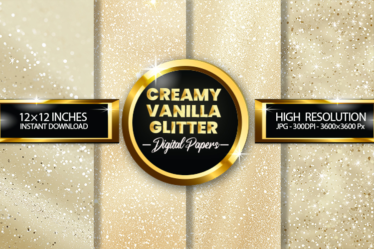 Creamy Vanilla Glitter Digital Papers - 04 variations