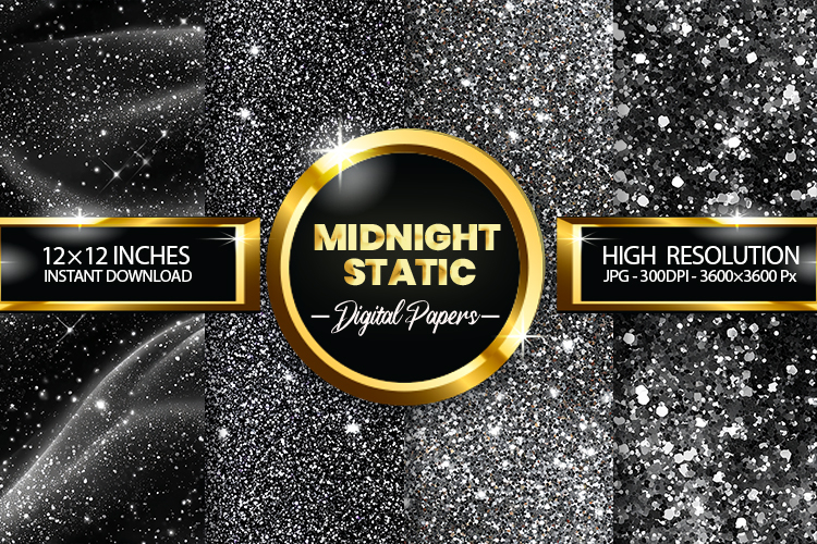 Midnight Static Digital Papers - 04 variations