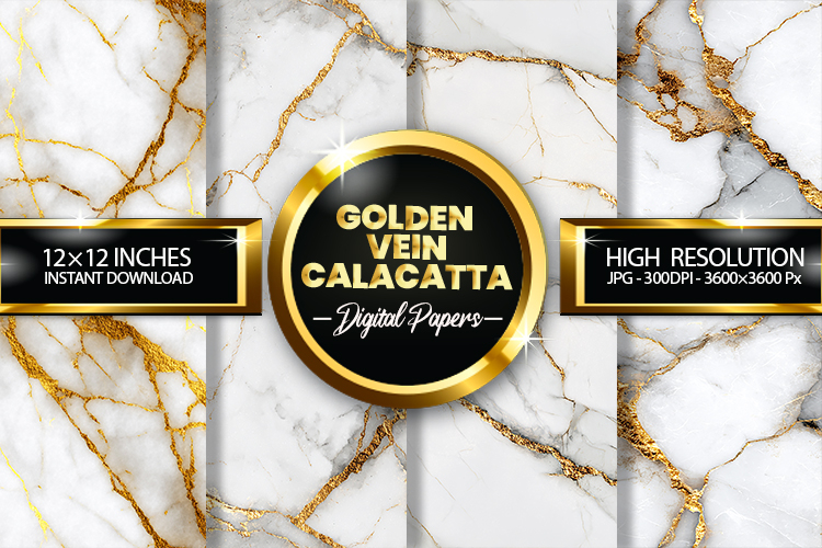 Golden Vein Calacatta Digital Papers - 04 Variations