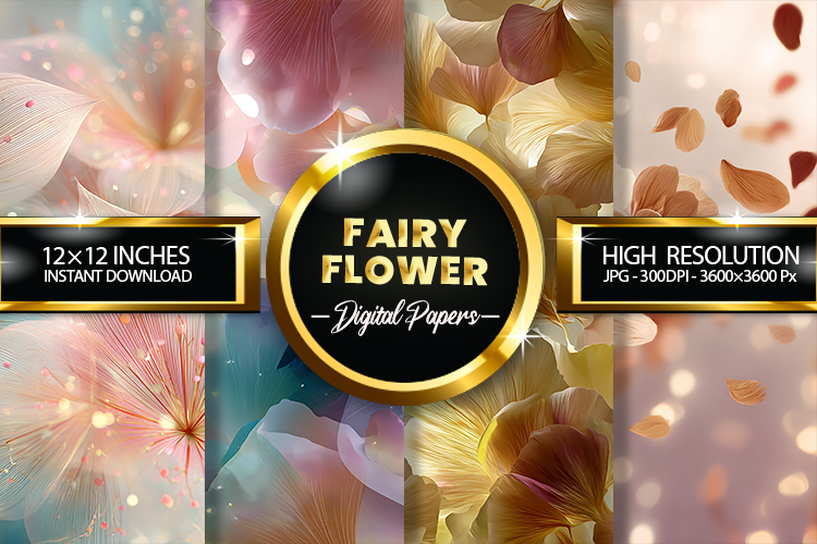 Fairy Flower Digital Papers - 04 Variations
