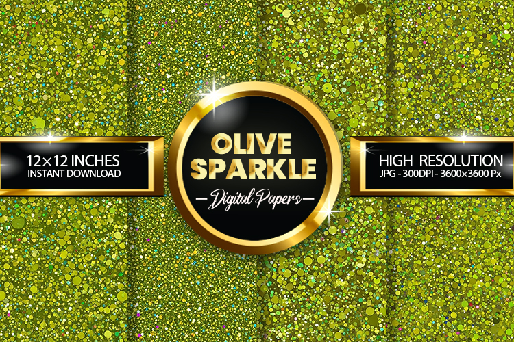 Olive Sparkle Digital Papers- 04 variations