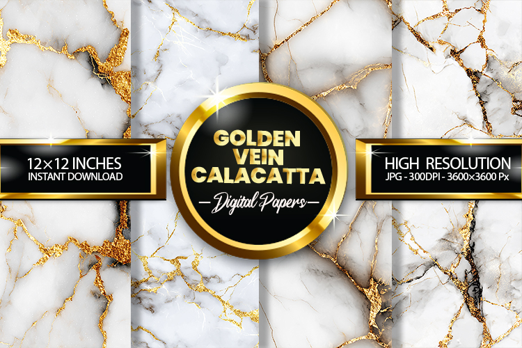 Golden Vein Calacatta Digital Papers - 04 Variations