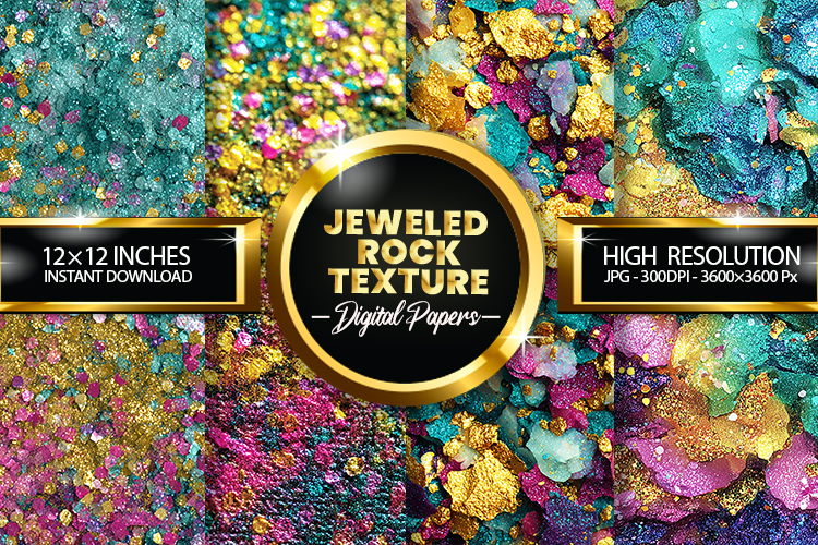 Jeweled Rock Texture Digital Papers - 04 Variations