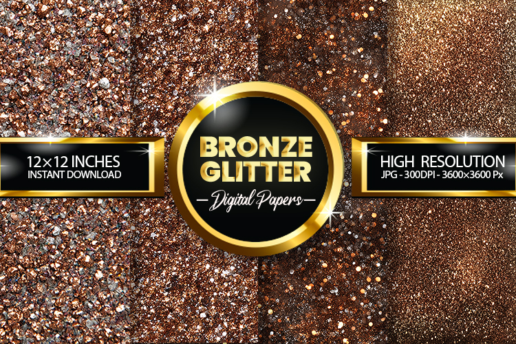 Bronze Glitter Digital Papers - 04 Variations