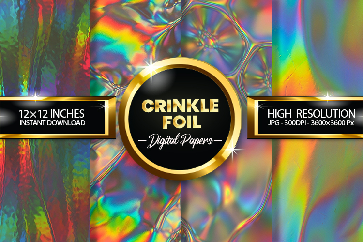 Crinkle Foil Digital Papers - 04 variations