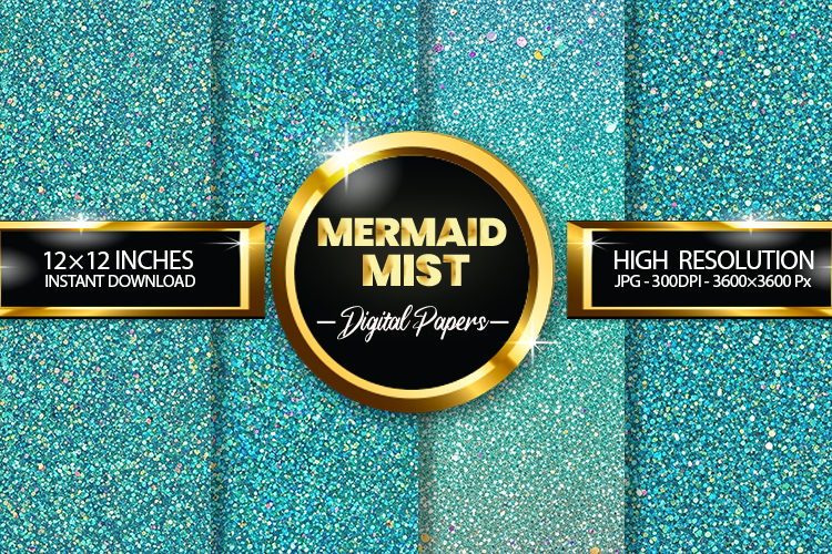Mermaid Mist Digital Papers - 04 variations
