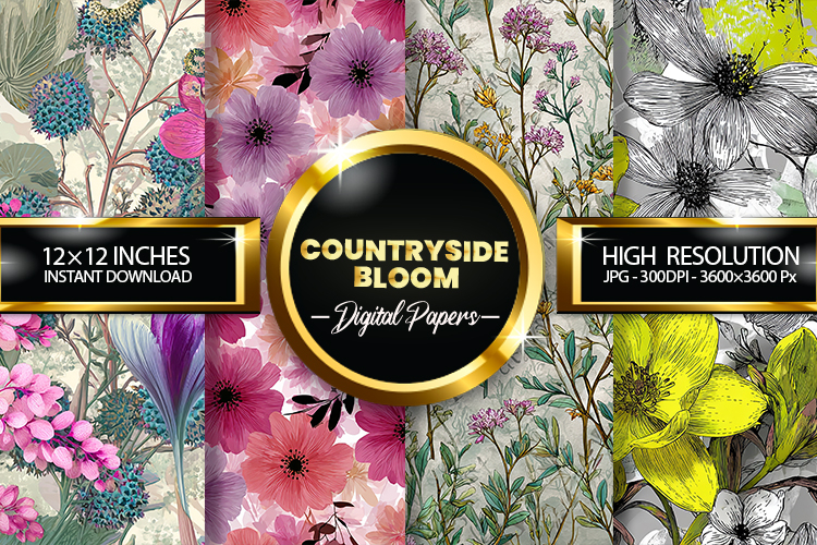 Countryside Bloom Digital Papers - 04 Variations
