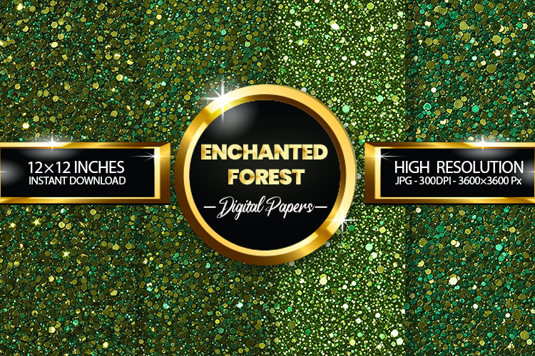 Enchanted Forest Digital Papers - 04 variations