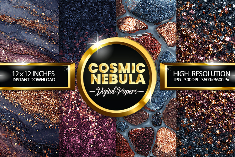 Cosmic Nebula Digital Papers - 04 variations