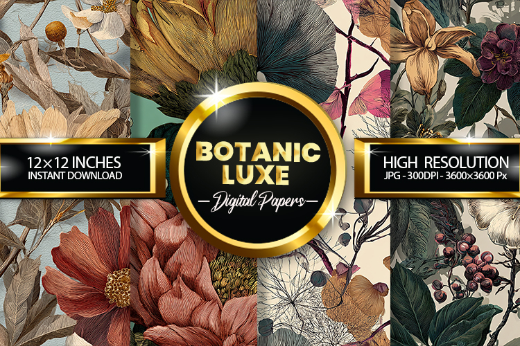 Botanic Luxe Digital Papers - 04 variations