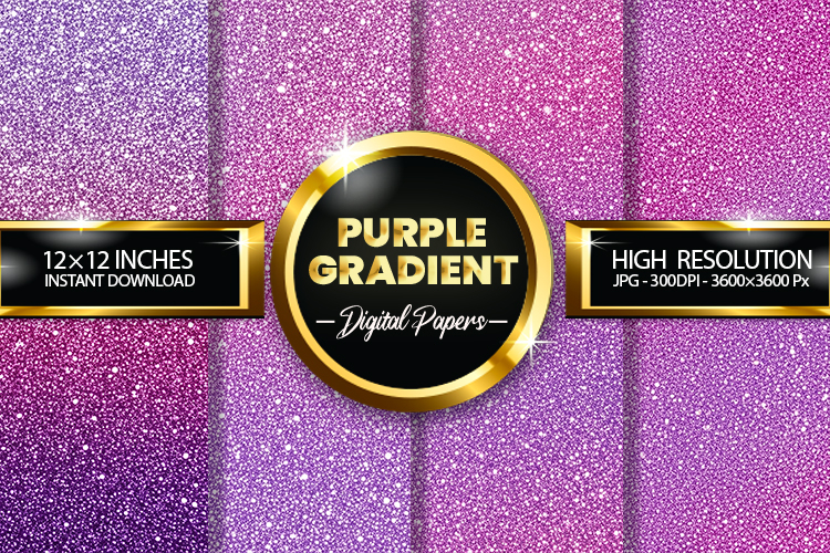 Purple Gradient Digital Papers - 04 variations