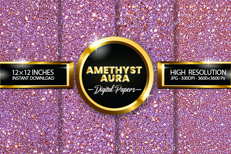 Amethyst Aura Digital Papers - 04 variations