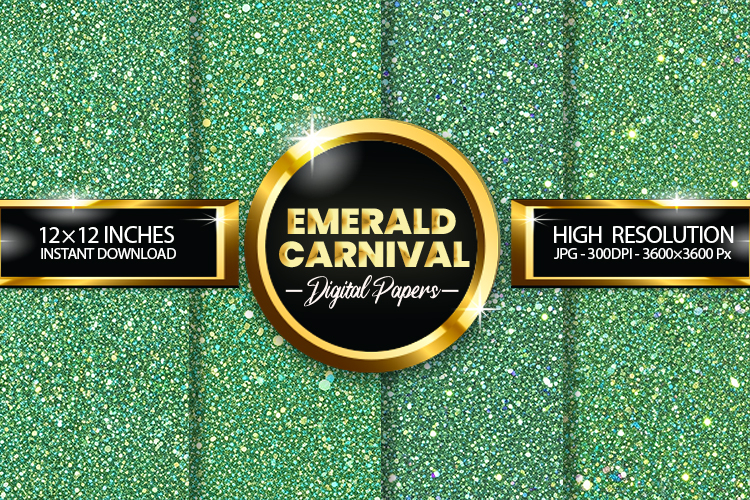 Emerald Carnival Digital Papers - 04 variations