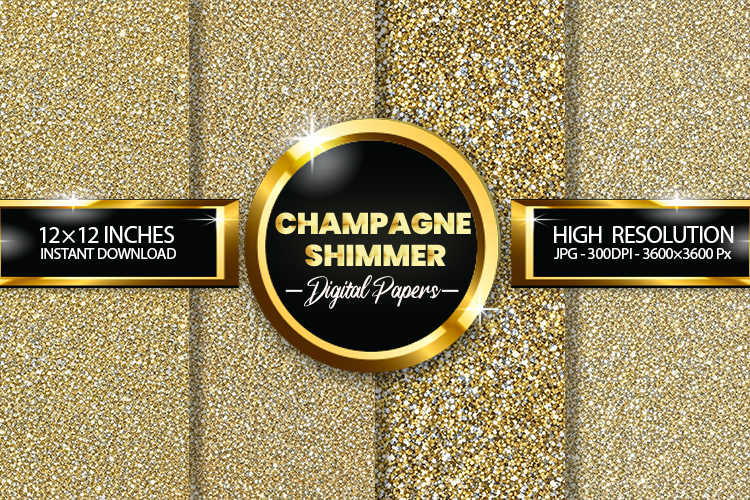 Champagne Shimmer Digital Papers - 04 variations