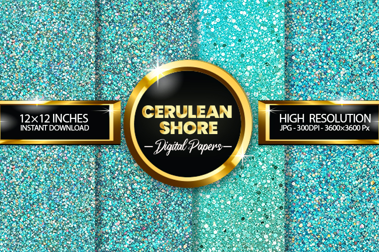 Cerulean Shore Digital Papers - 04 variations