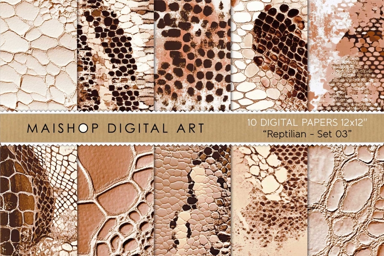 Seamless Digital Paper Pack - Reptilian Set 03
