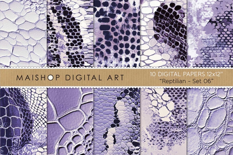 Muted Purple Reptile Seamless Digital Papers for Design