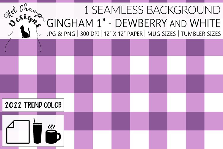 Gingham 1 inch Dewberry and White | Patterns |Sublimation