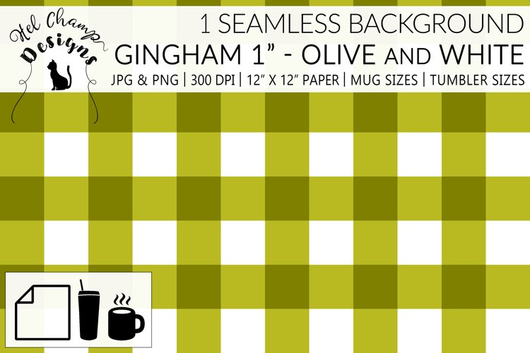 Digital paper scrapbooking origami olive white chessboard gingham square sublimation mugs tumblers