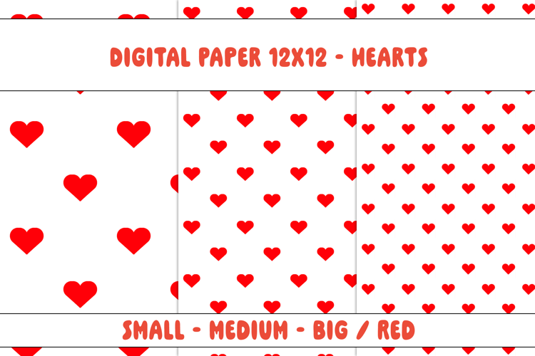 Hearts Red and White | Patterns | Sublimation
