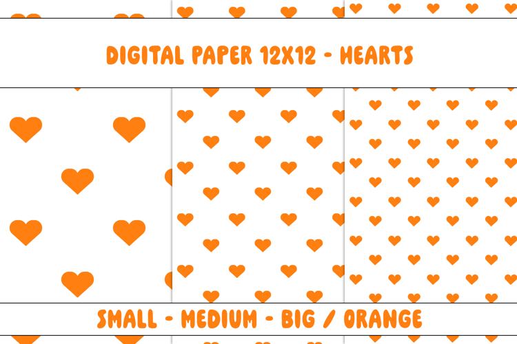 Hearts Orange and White | Patterns | Sublimation