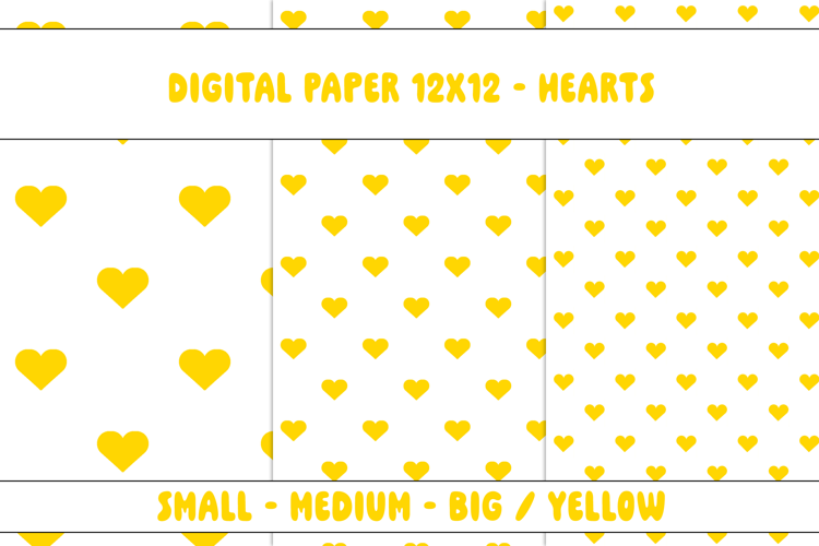 Hearts Yellow and White | Patterns | Sublimation