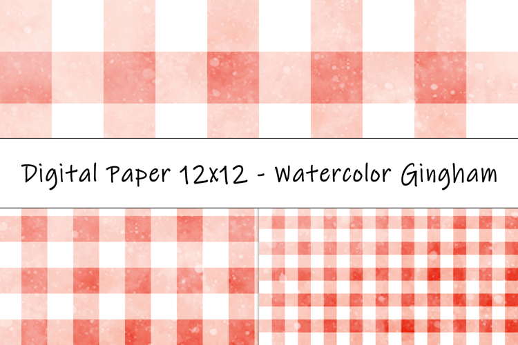 Gingham 1 Watercolor Red and White | Patterns | Sublimation