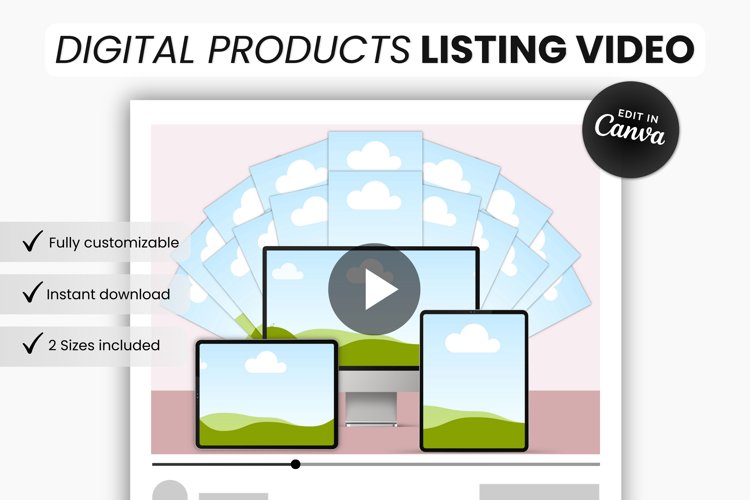 Digital Products Listing Video Template Canva