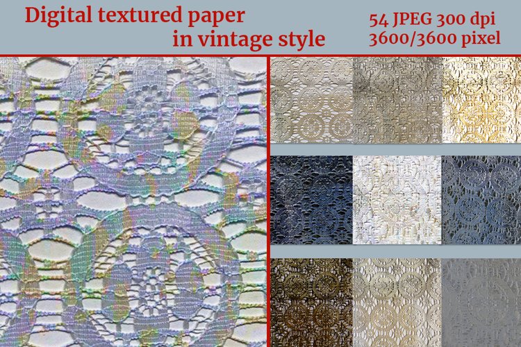 Digital textured paper in vintage style example image 1