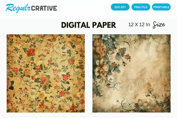 Vintage Seamless Digital Paper, Vintage Pattern Background